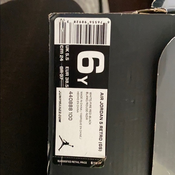Size 6 air Jordan 5 retro - Picture 4 of 5